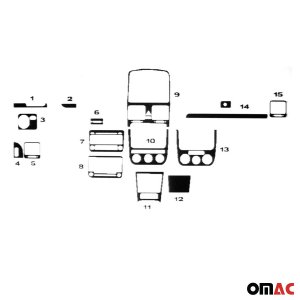 Volkswagen Jetta Dashboard Kit - Omac - 15 Pcs. (Wooden) - '06-'11